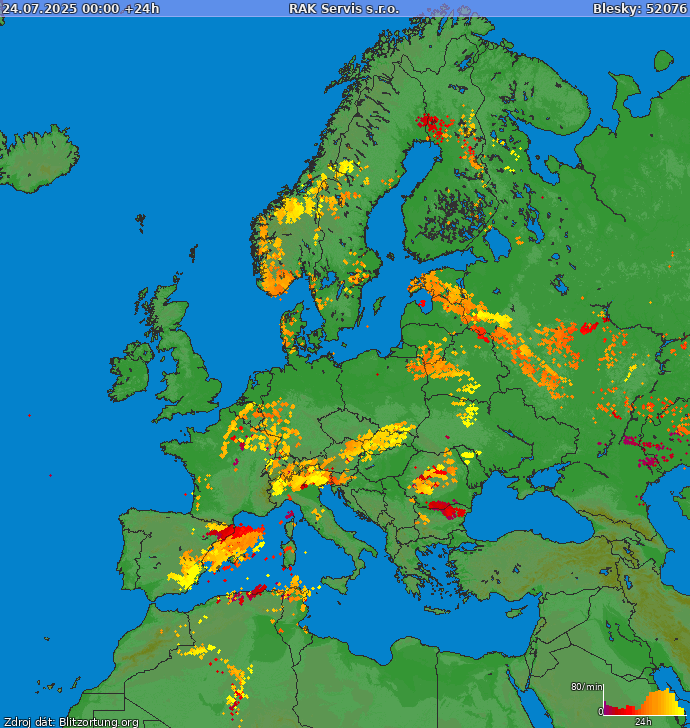 Blitzkarte Europa 25.07.2025