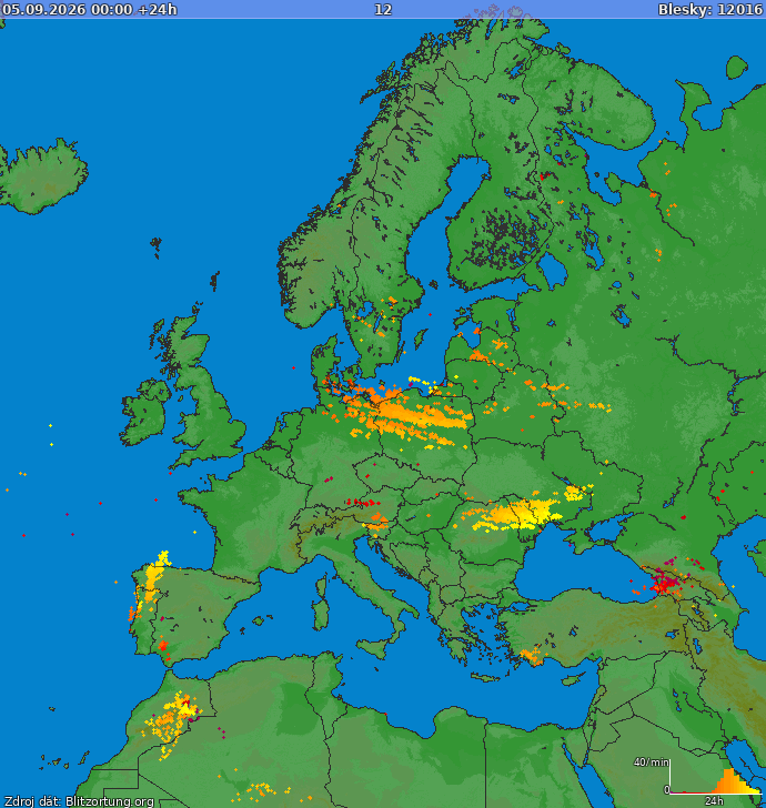 Lightning map Europe 2026-09-06